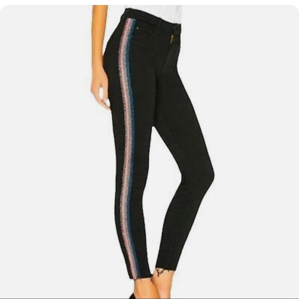 MOTHER High-rise Beaded Jean In Guilty Flash